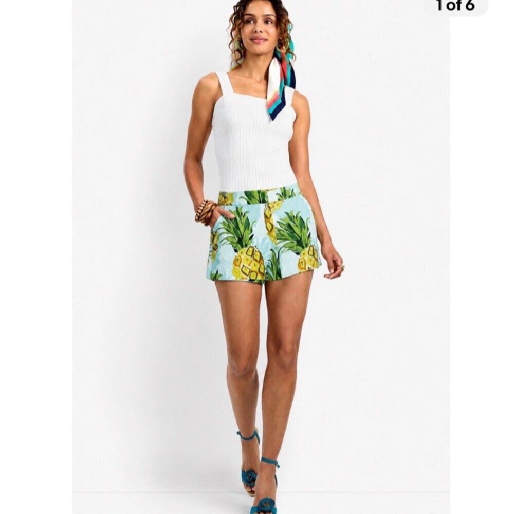 Trina Turk Corbin Pineapple Print Casual Shorts size 4